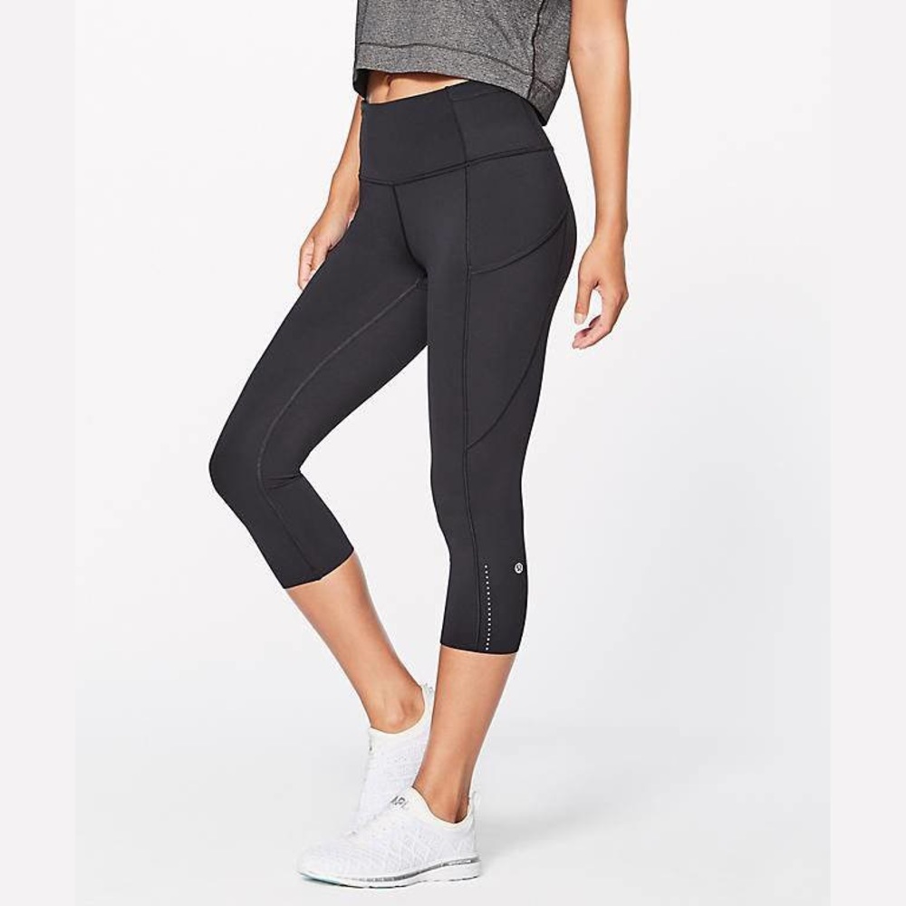Lululemon black fast and free crop leggings